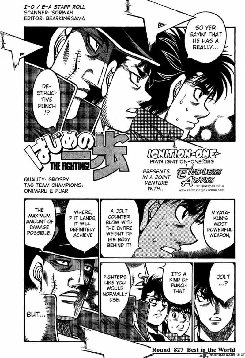 Hajime no Ippo: Fighting Spirit, Chapter 827 image 01